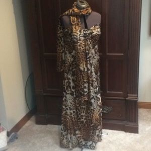 Animal print evening dress